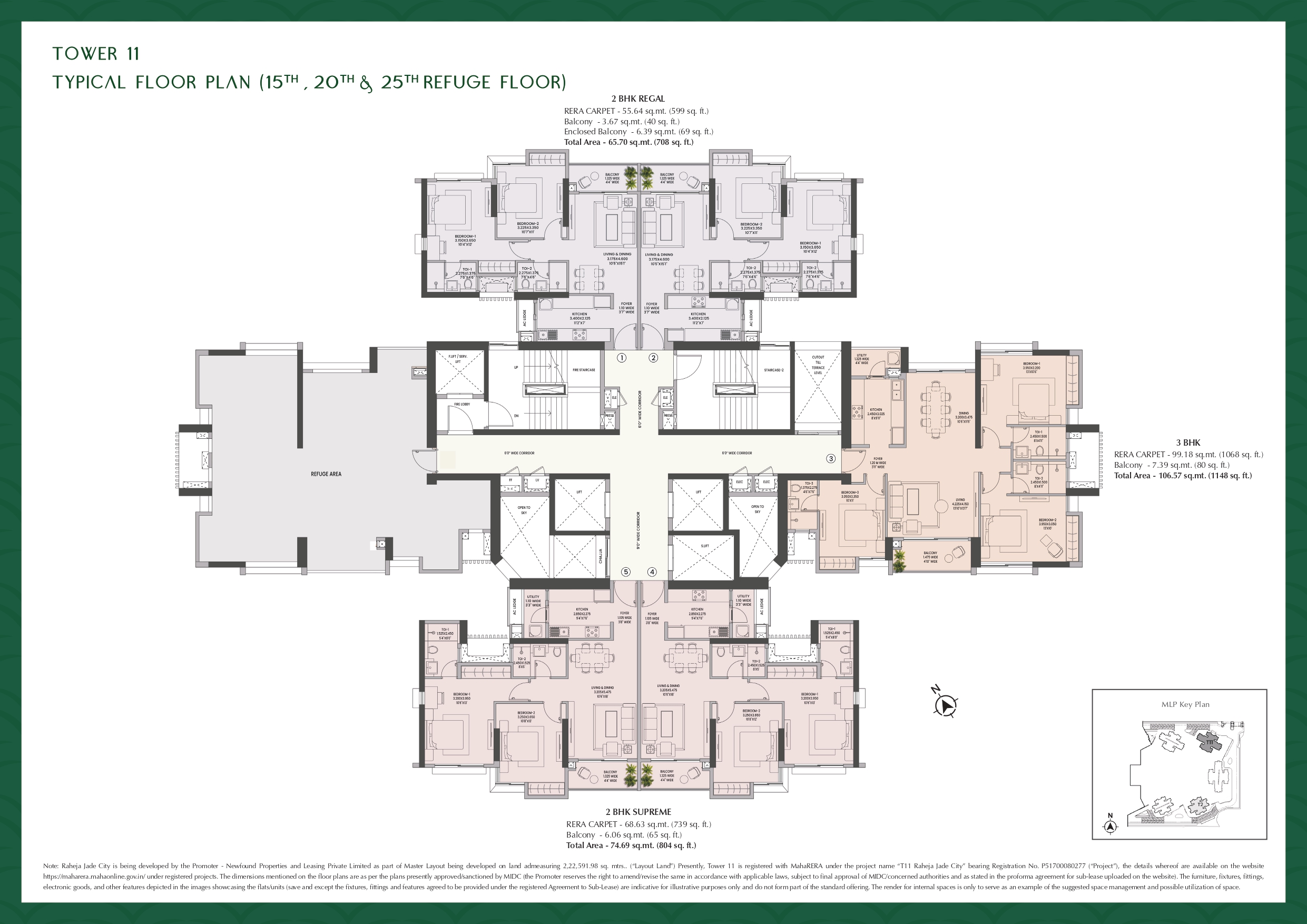K raheja Juinagar Map typical plan
